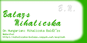 balazs mihalicska business card